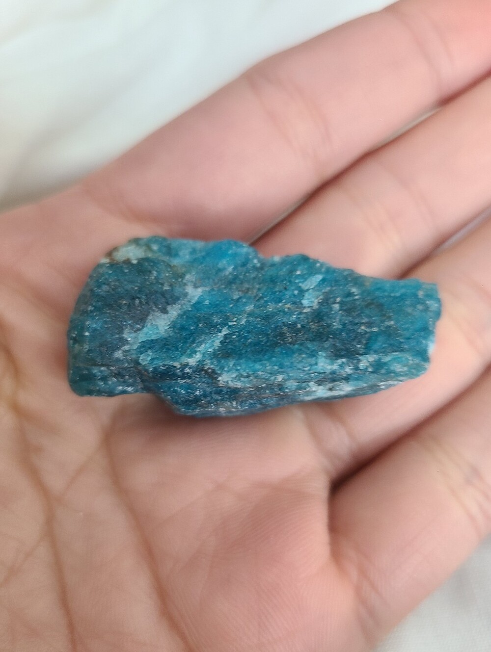 Raw Blue Apatite Crystal – Natural Rough Mineral for Decor, Meditation